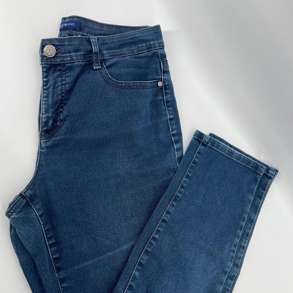 Bandolino‎ Lucie Skinny Jeans Womens 10 Dark Wash High Rise Stretch Denim Blue